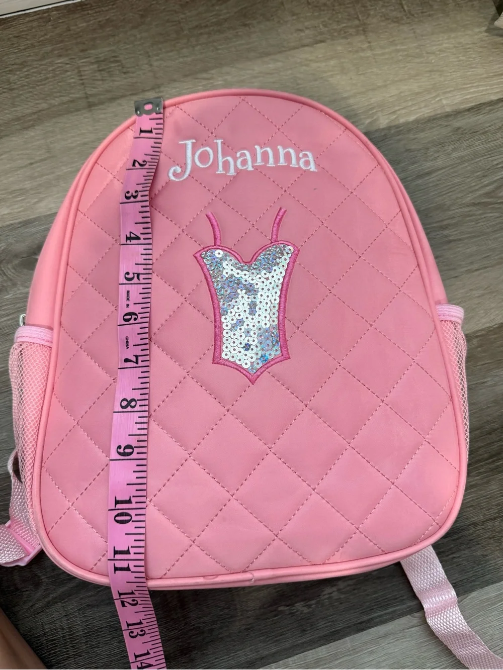 Othr Pink Quilted Kids Backpack with Sequin Ballerina
